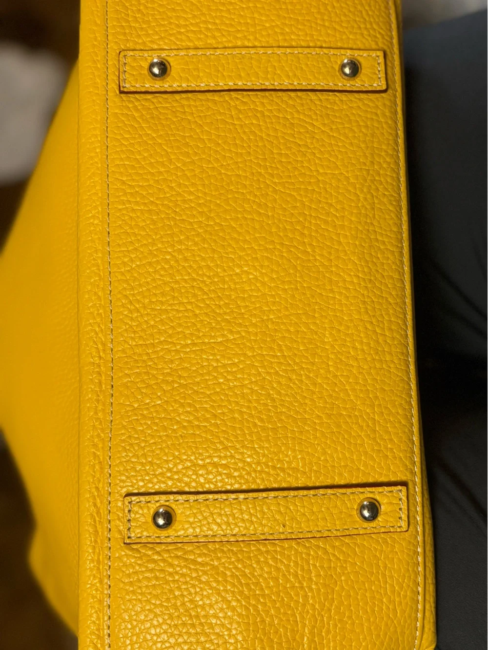 Dooney and Bourke Yellow Sunset Logo Lock Leather Hobo Shoulder Bag